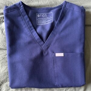 Figs Catarina Scrub Top Navy